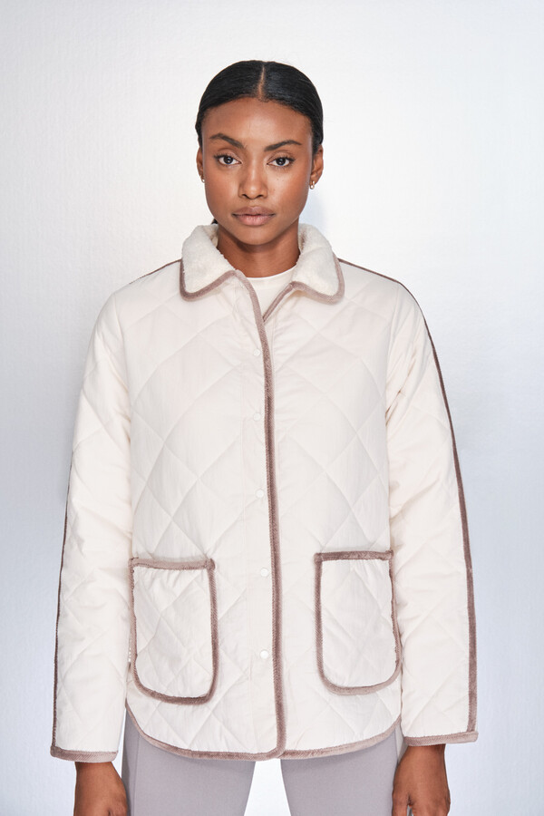 Dash and Stars Chaqueta acolchada rombos beige beige