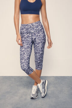 Dash and Stars Leggings piratas estampado multicoloridas COMPRESSIVAS azul
