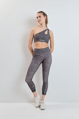 Dash and Stars Leggings 4D STRETCH crop estampado bitonal preto
