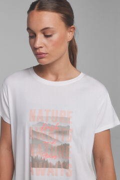 Dash and Stars T-shirt fluida com detalhe nas costas  beige