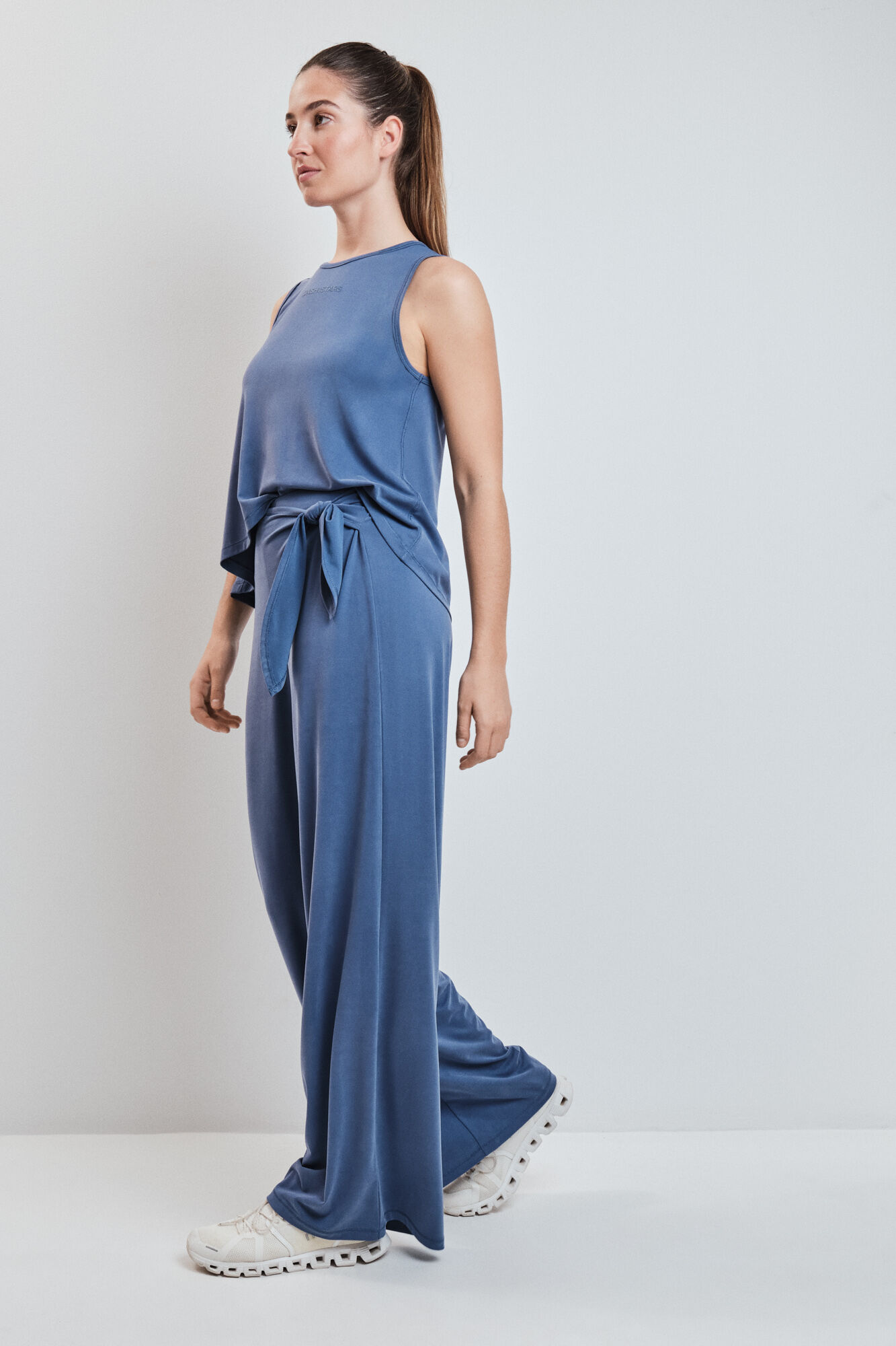 Dash and Stars Cal&ccedil;a comprida palazzo soft touch azul azul