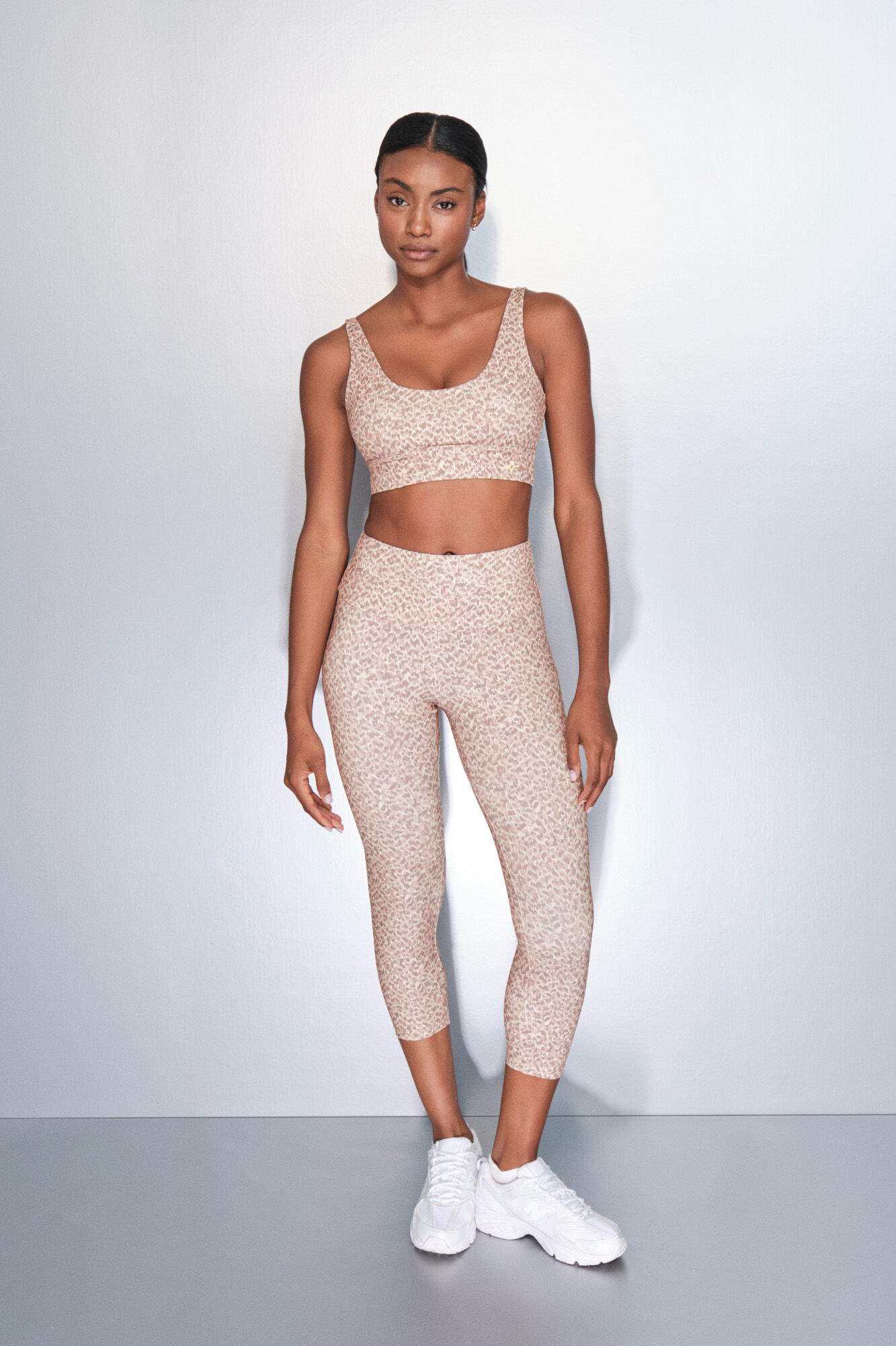 Dash and Stars Legging branca com estampa animal 4D STRETCH beige