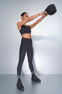 Dash and Stars Legging preta 4D STRETCH no tornozelo preto