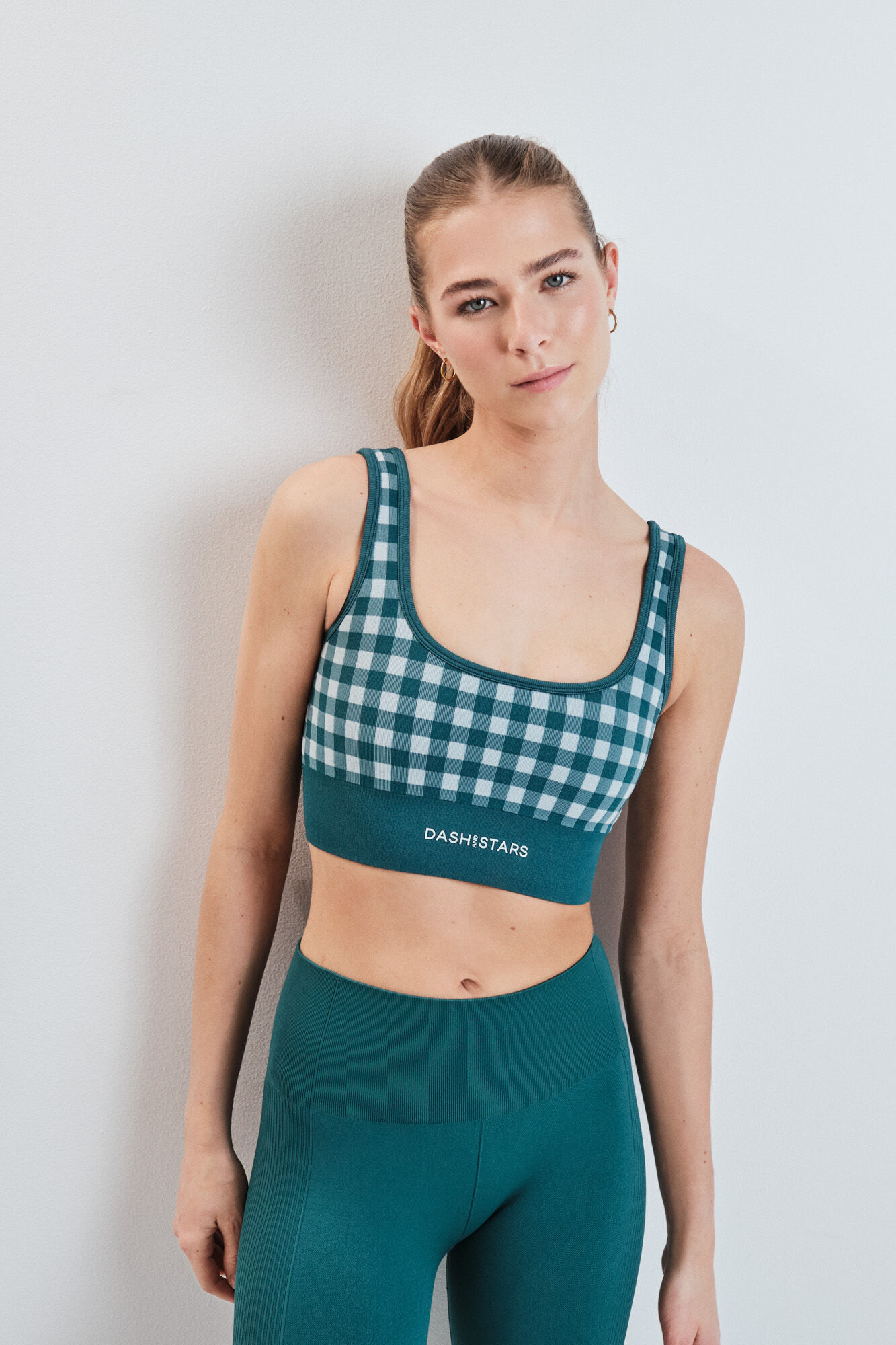 Dash and Stars Soutien desportivo SEAMLESS COMFORT estampado vichy azul azul