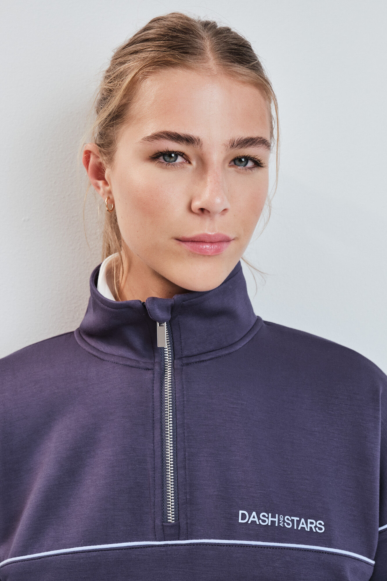 Dash and Stars Cal&ccedil;a comprida larga cinzenta cinzento