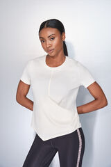 Dash and Stars T-shirt branca drapeada de manga curta beige