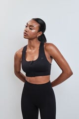 Dash and Stars Soutien desportivo preto fecho-&eacute;clair SEAMLESS FIT preto