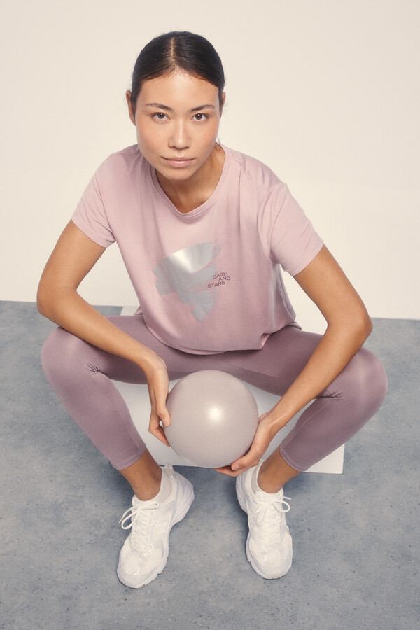 Dash and Stars Camiseta Modal extrassuave Rosa rosa