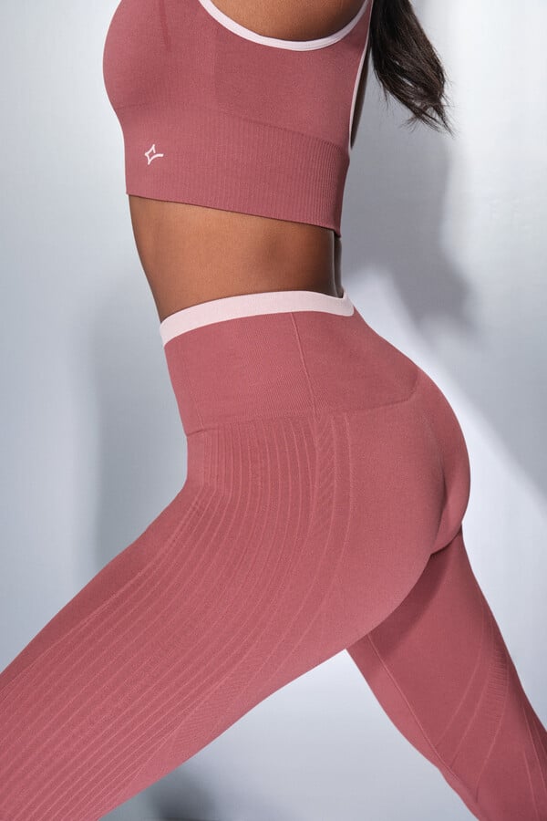 Dash and Stars Leggings longas rosa SEM COSTURAS CONFORTÁVEIS rosa