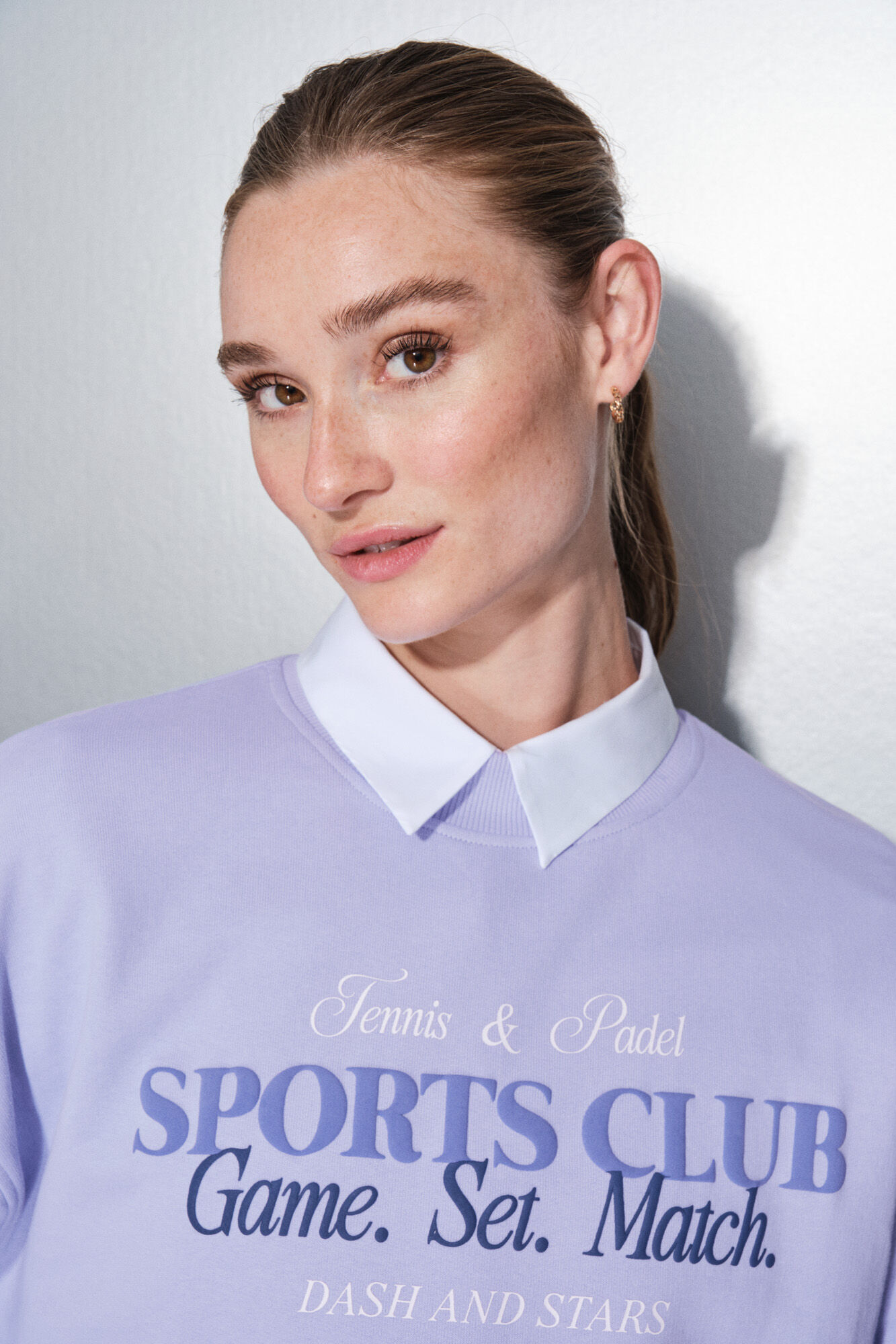 Dash and Stars Sweatshirt plush lil&aacute;s 100% algod&atilde;o rosa