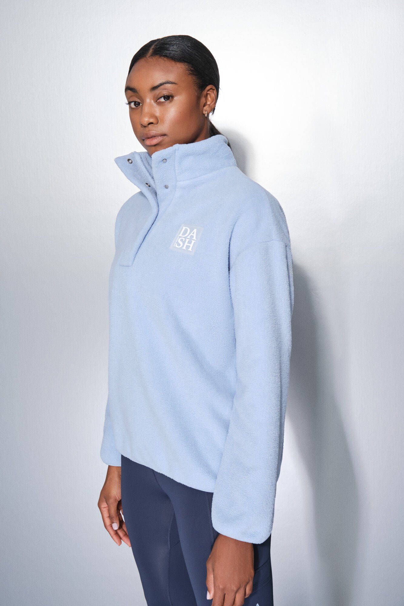 Dash and Stars Sudadera polar cremallera azul beb&eacute; azul