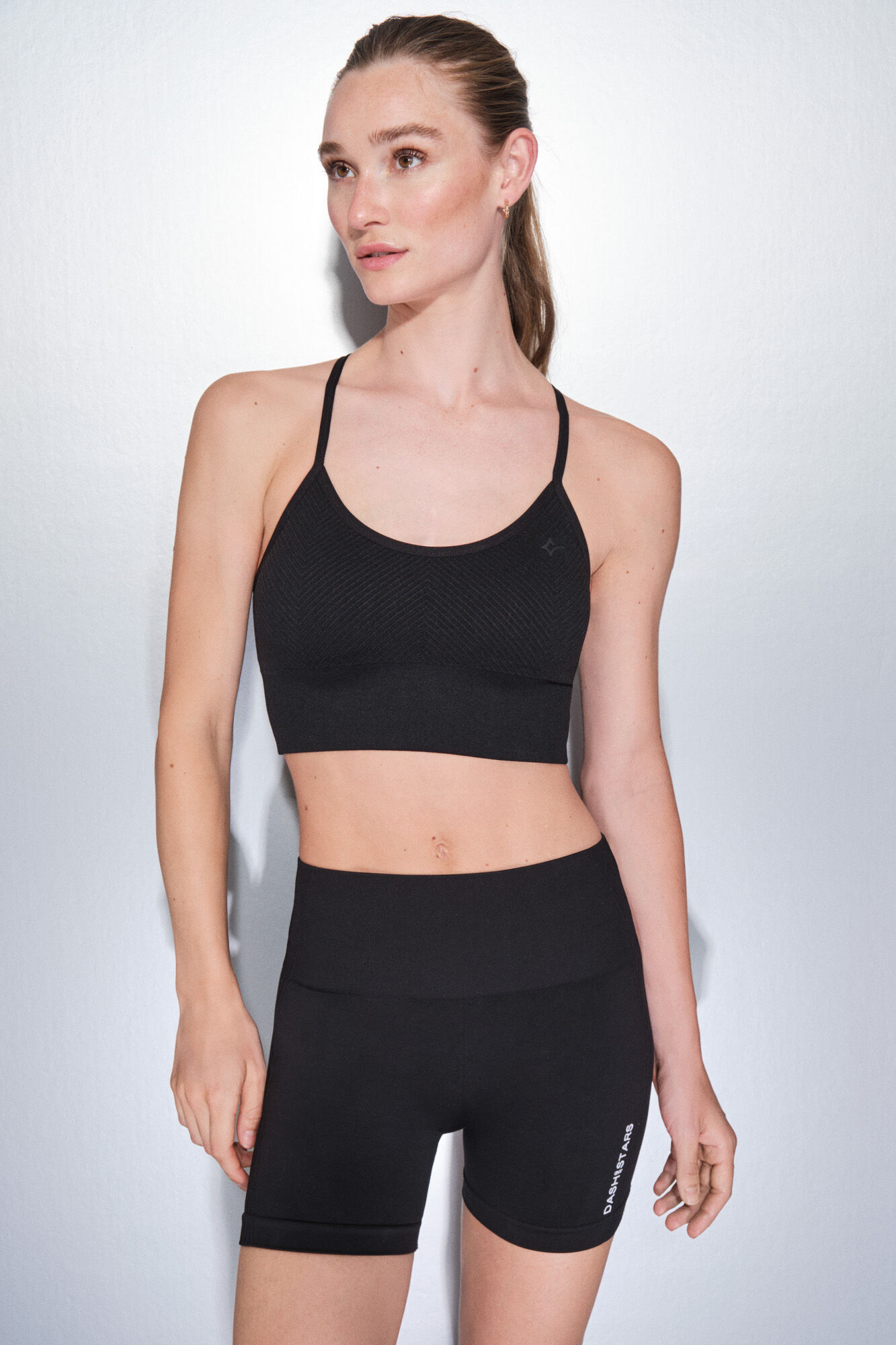 Dash and Stars Leggings de ciclismo SEAMLESS COMFORT pretas preto