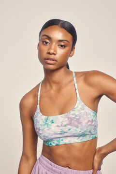 Dash and Stars Top esportivo com estampa floral verde