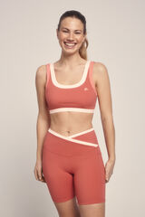 Dash and Stars Sujetador deportivo gris color block rojo