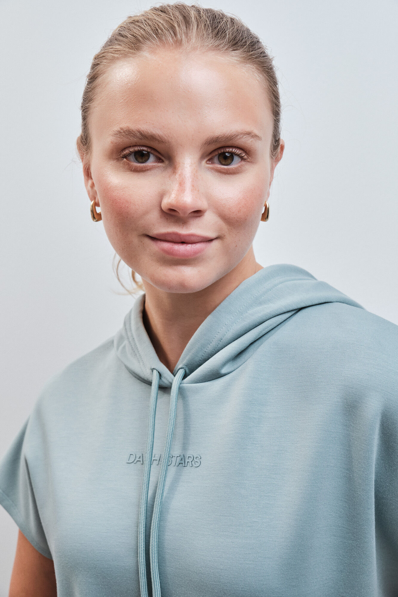 Dash and Stars Sweatshirt com capuz sem mangas verde