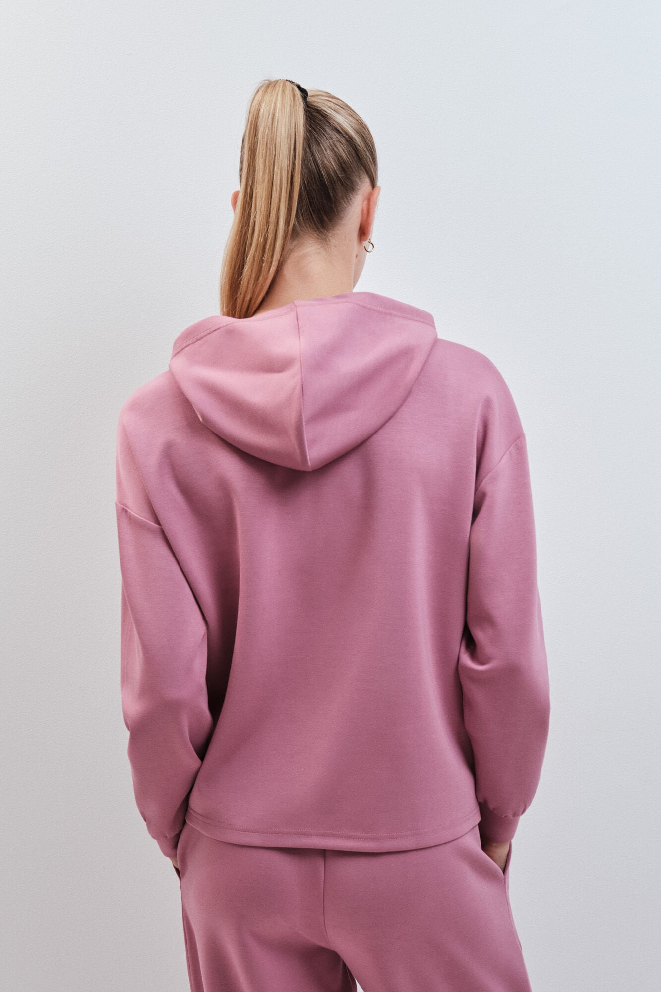 Dash and Stars Sweatshirt com capuz soft touch rosa rosa