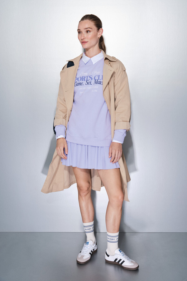 Dash and Stars Sweatshirt plush lilás 100% algodão rosa