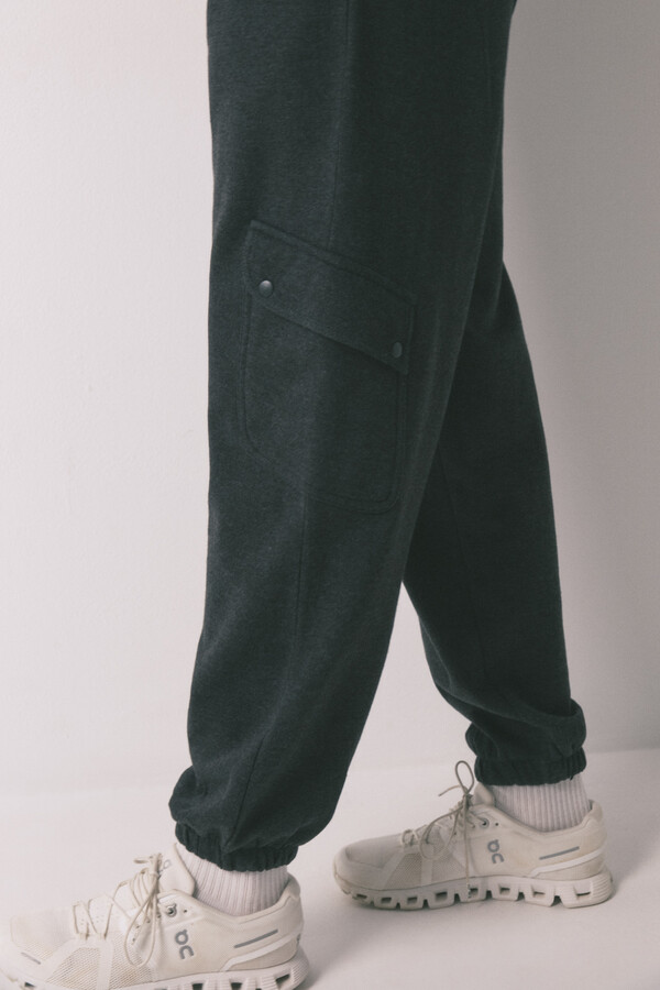 Women'secret Pantalón largo carrot felpa fina gris gris