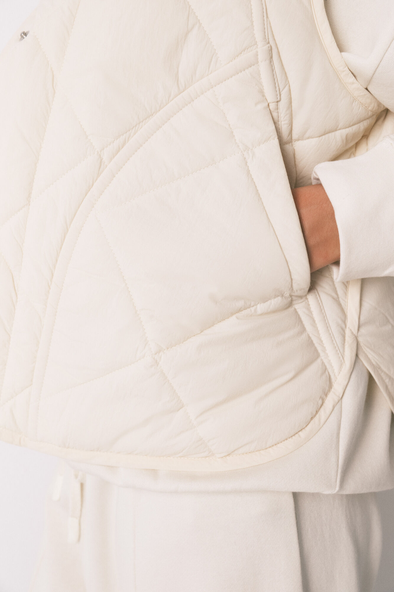 Women'secret Colete acolchoado branco bege