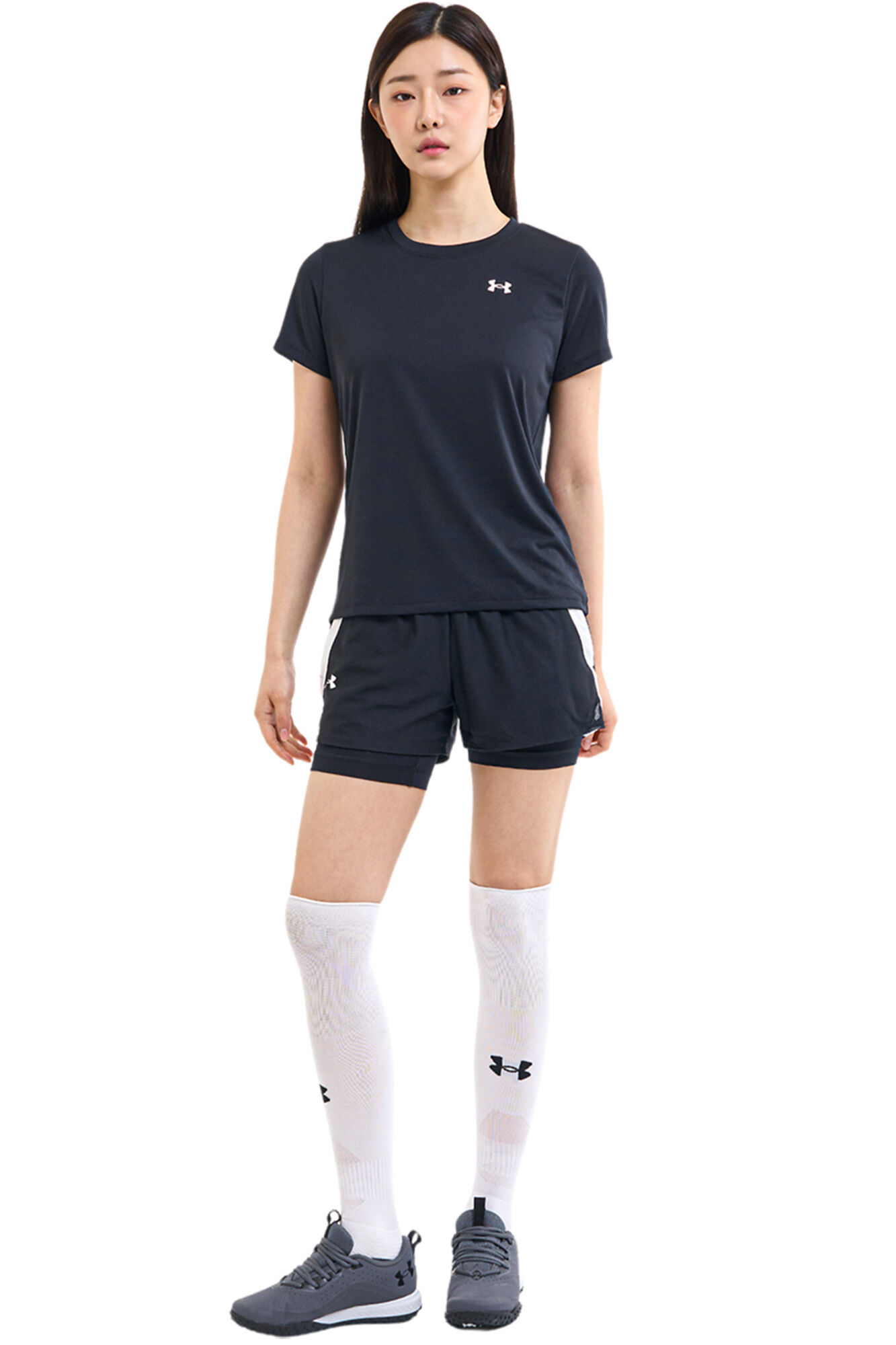 Under Armour T-shirt manga curta t&eacute;cnica preto