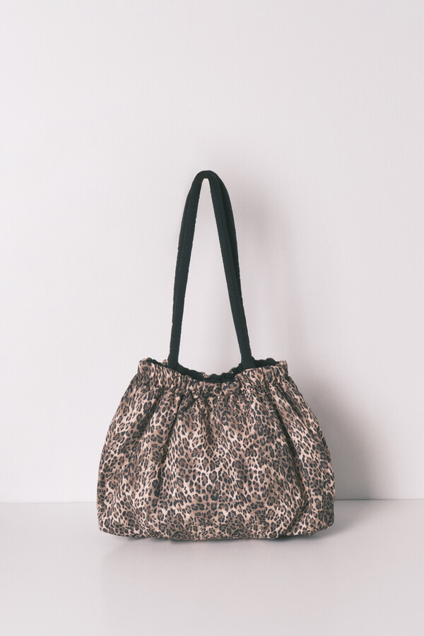 Women'secret Bolso reversible nylon animal print estampado