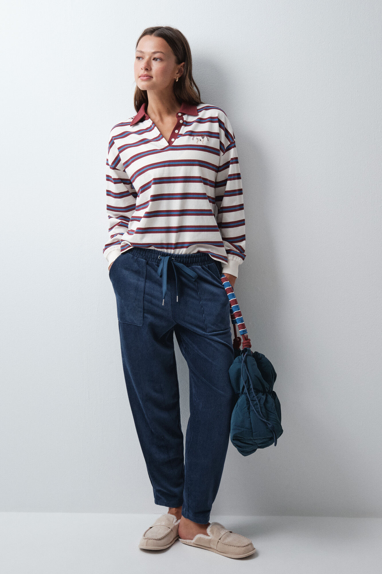 Women'secret Cal&ccedil;a comprida de bombazina azul
