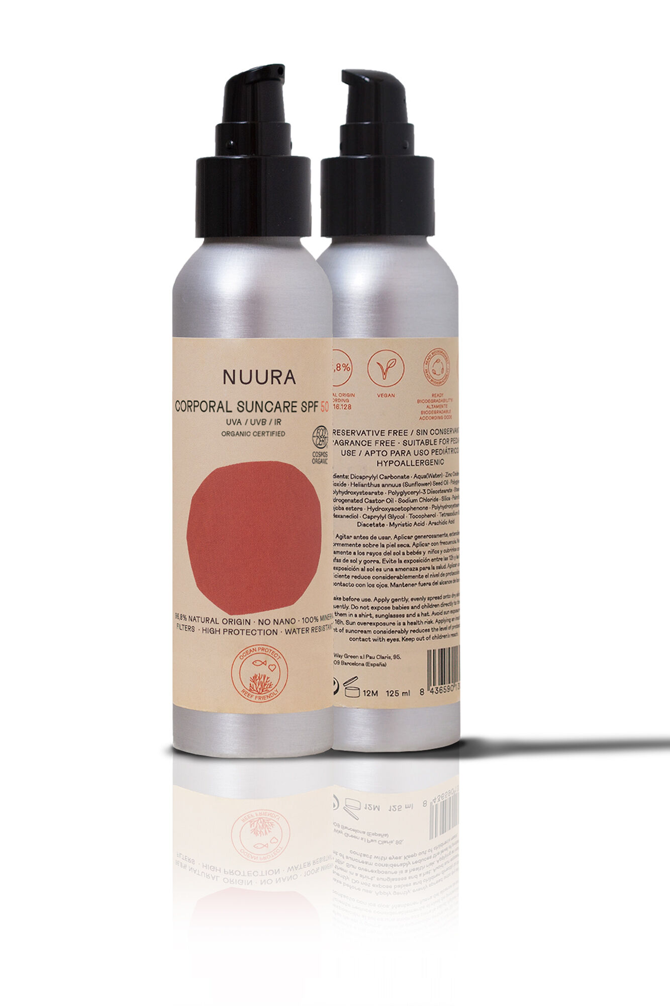 Nuura Crema solar org&aacute;nica protecci&oacute;n +50&nbsp;125 ml&nbsp;