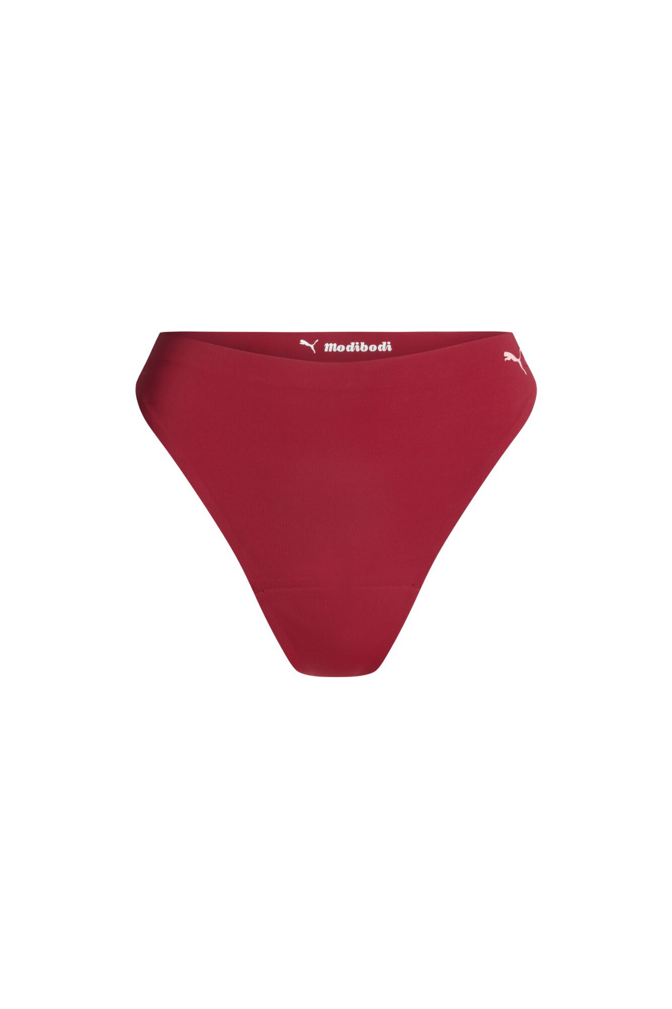 Modibodi Tanga menstrual sem costura fluxo moderado Puma vermelho vermelho