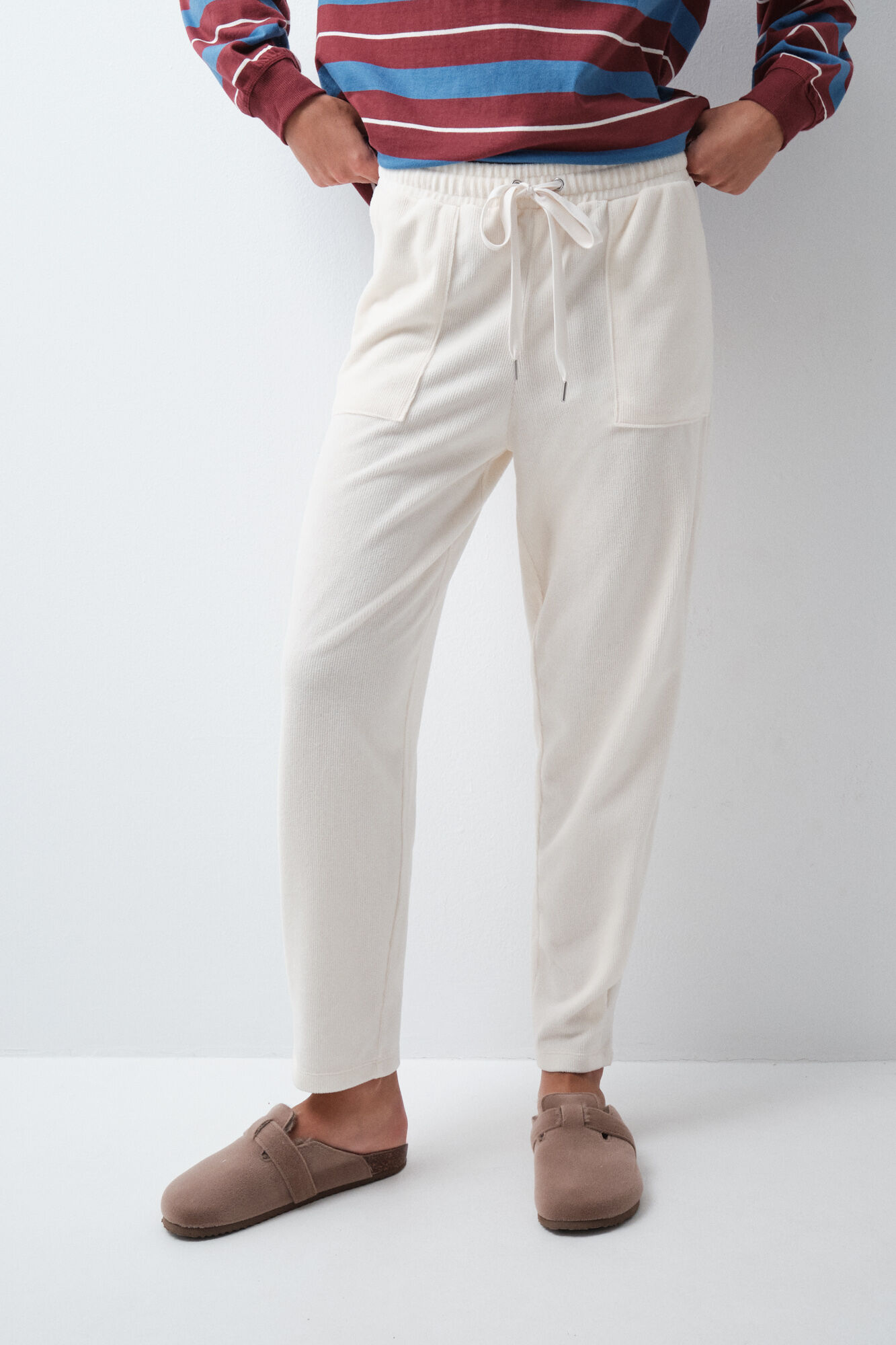 Women'secret Cal&ccedil;a comprida de bombazina branca