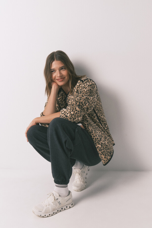 Women'secret Pantalón largo carrot felpa fina gris gris