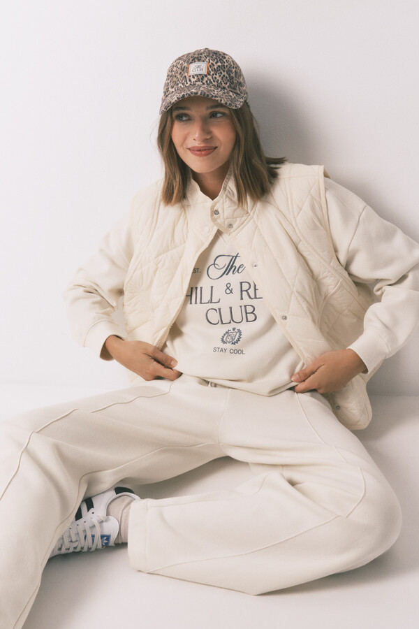 Women'secret Boné de pelúcia com estampa animal cru