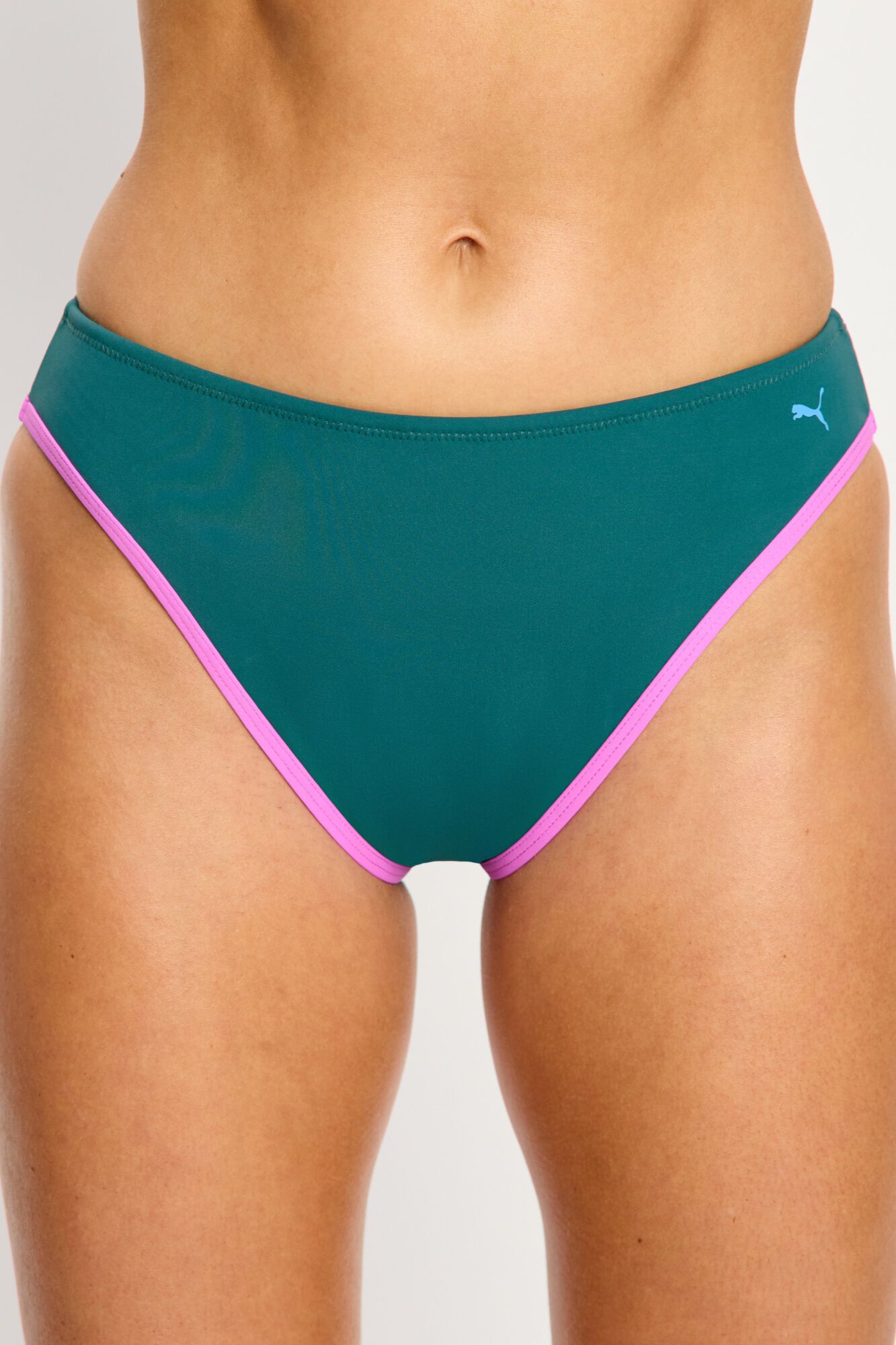 Modibodi Puma cueca de biqu&iacute;ni menstrual cintura alta fluxo super verde bege