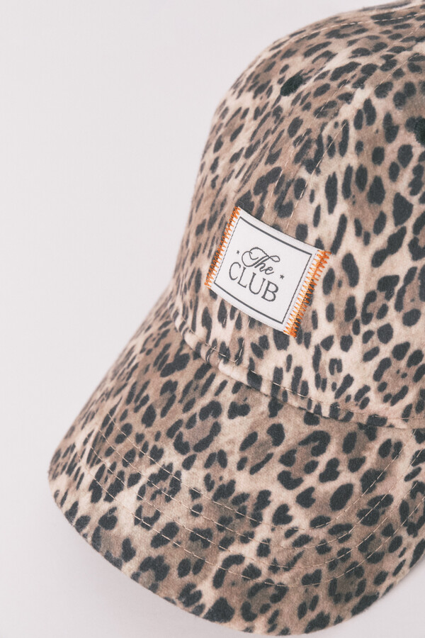 Women'secret Boné de pelúcia com estampa animal cru