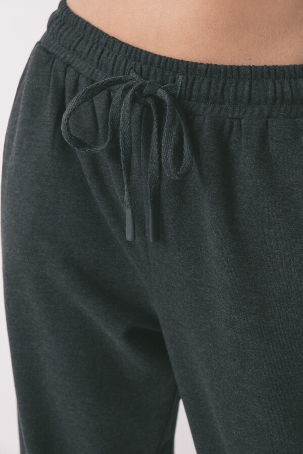 Women'secret Pantalón largo carrot felpa fina gris gris