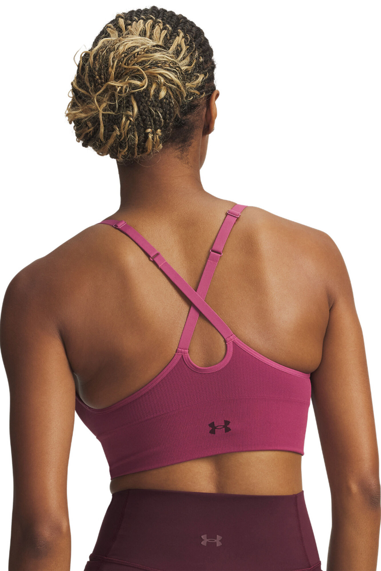 Under Armour Soutien desportivo feminino de baixo suporte rosa