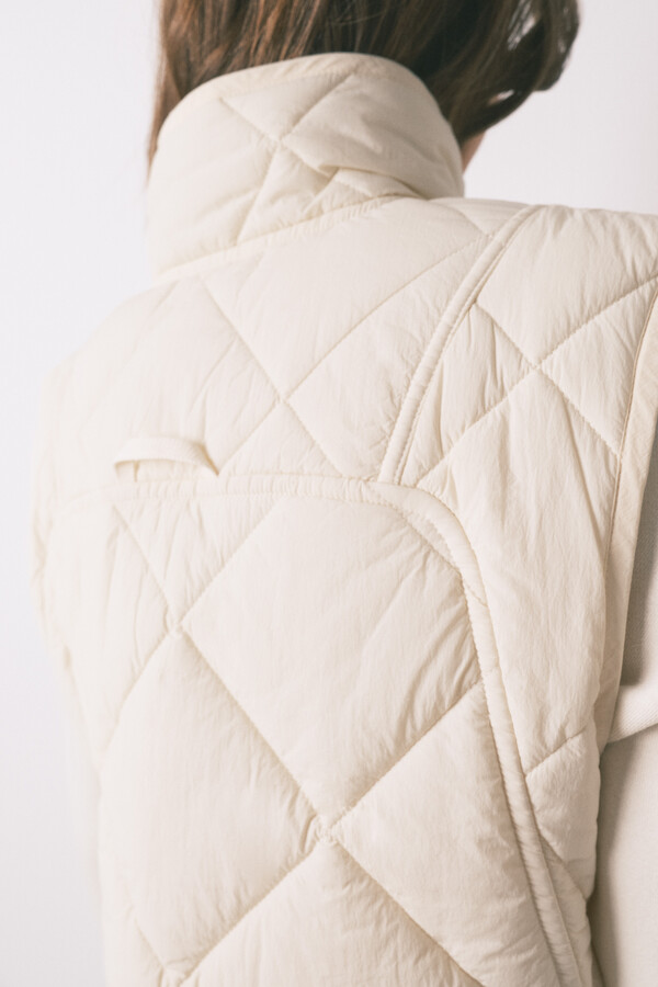 Women'secret Colete acolchoado branco bege