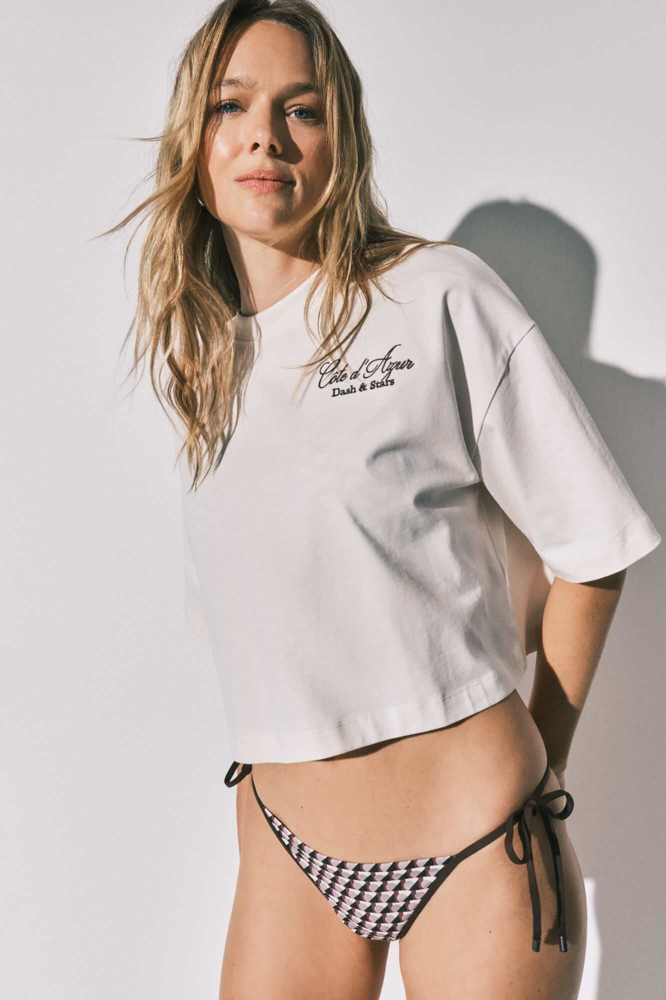 Women'secret Cuequinha de biqu&iacute;ni com tiras estampado geom&eacute;trico