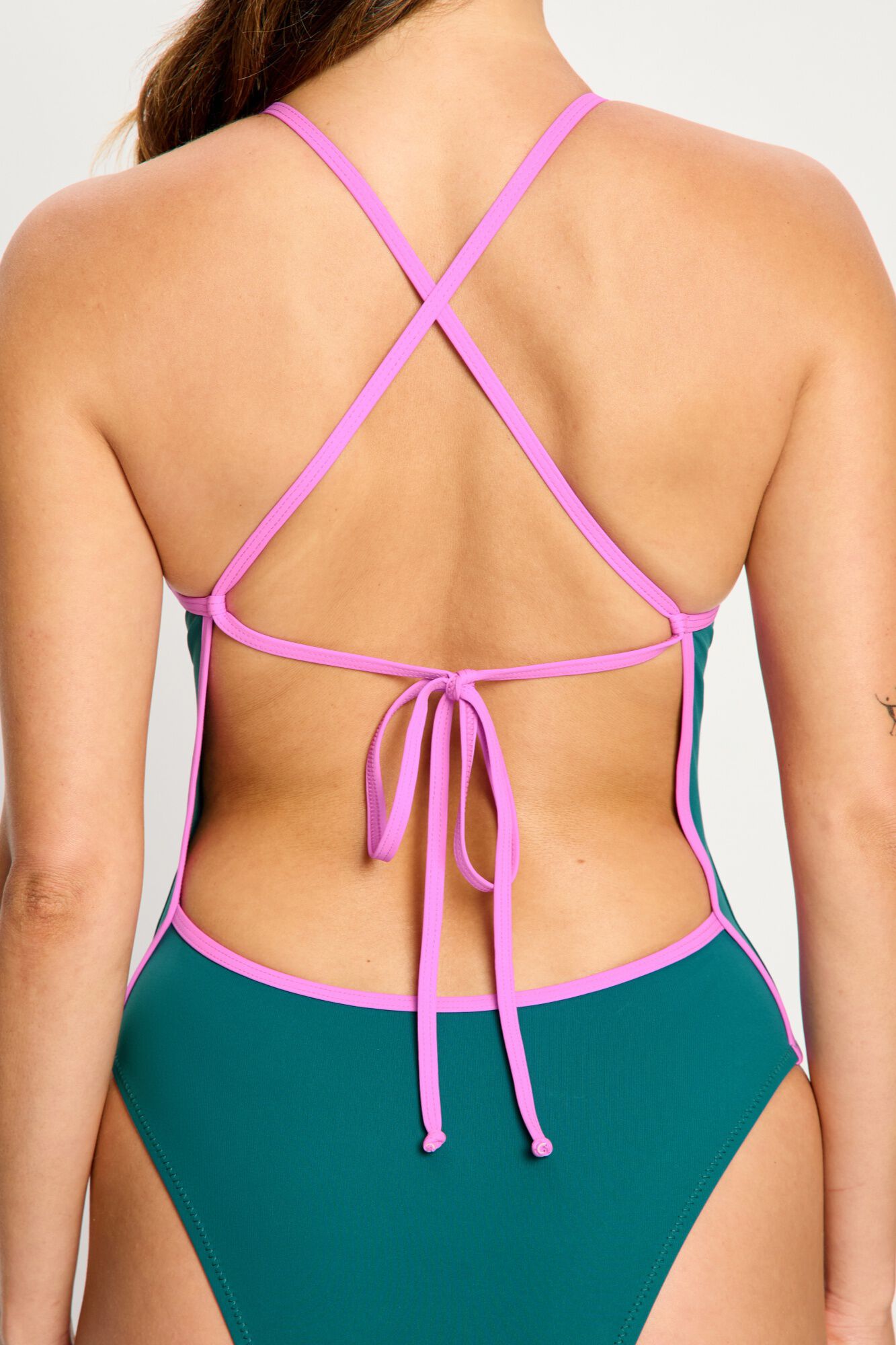 Modibodi Fato de banho menstrual decote pronunciado Green