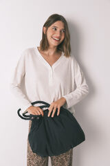 Women'secret Mala de nylon reversível com estampa animal cru