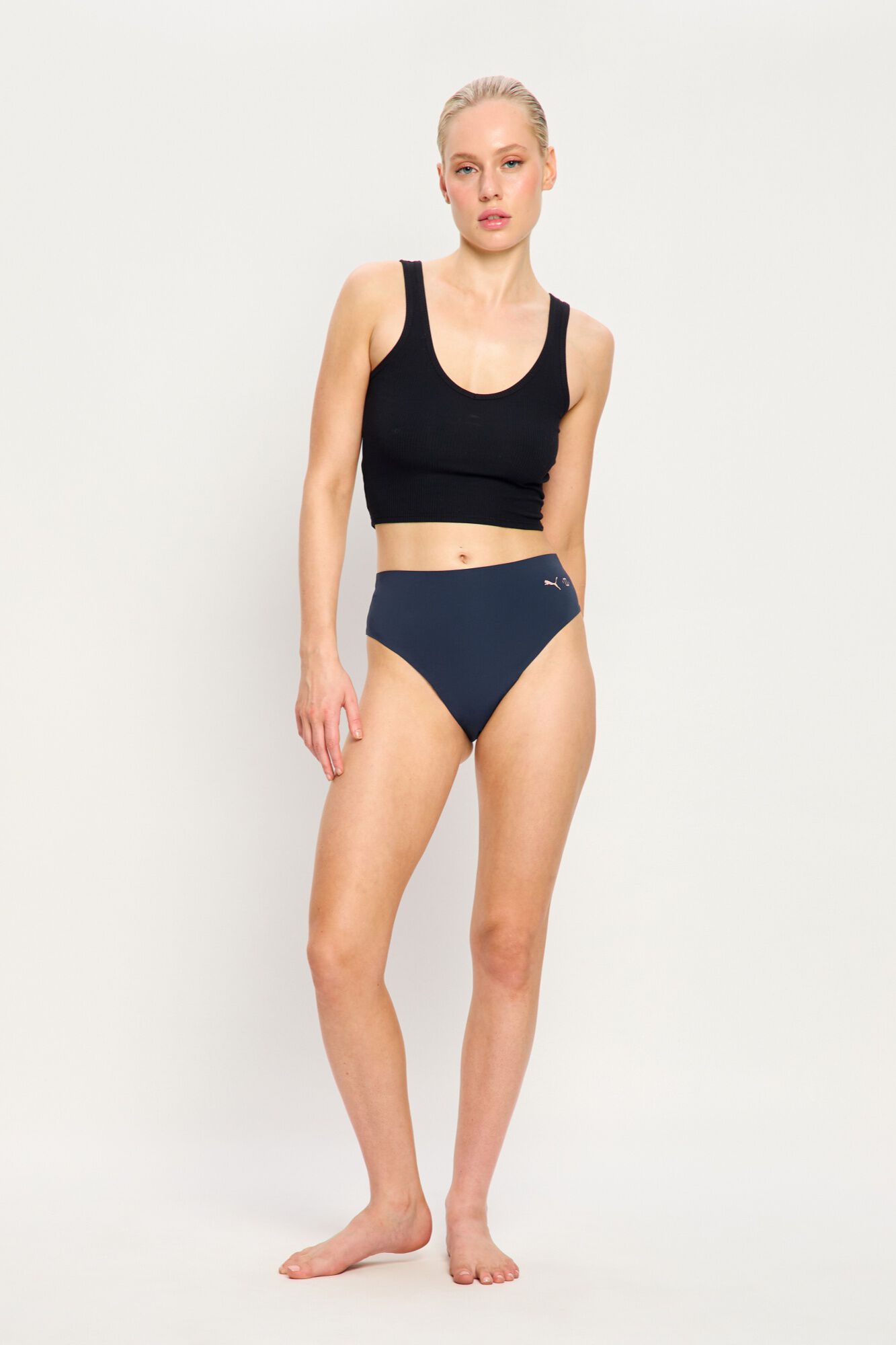 Modibodi Puma Cueca Menstrual Brasileira Sem Costura Fluxo Abundante Blue