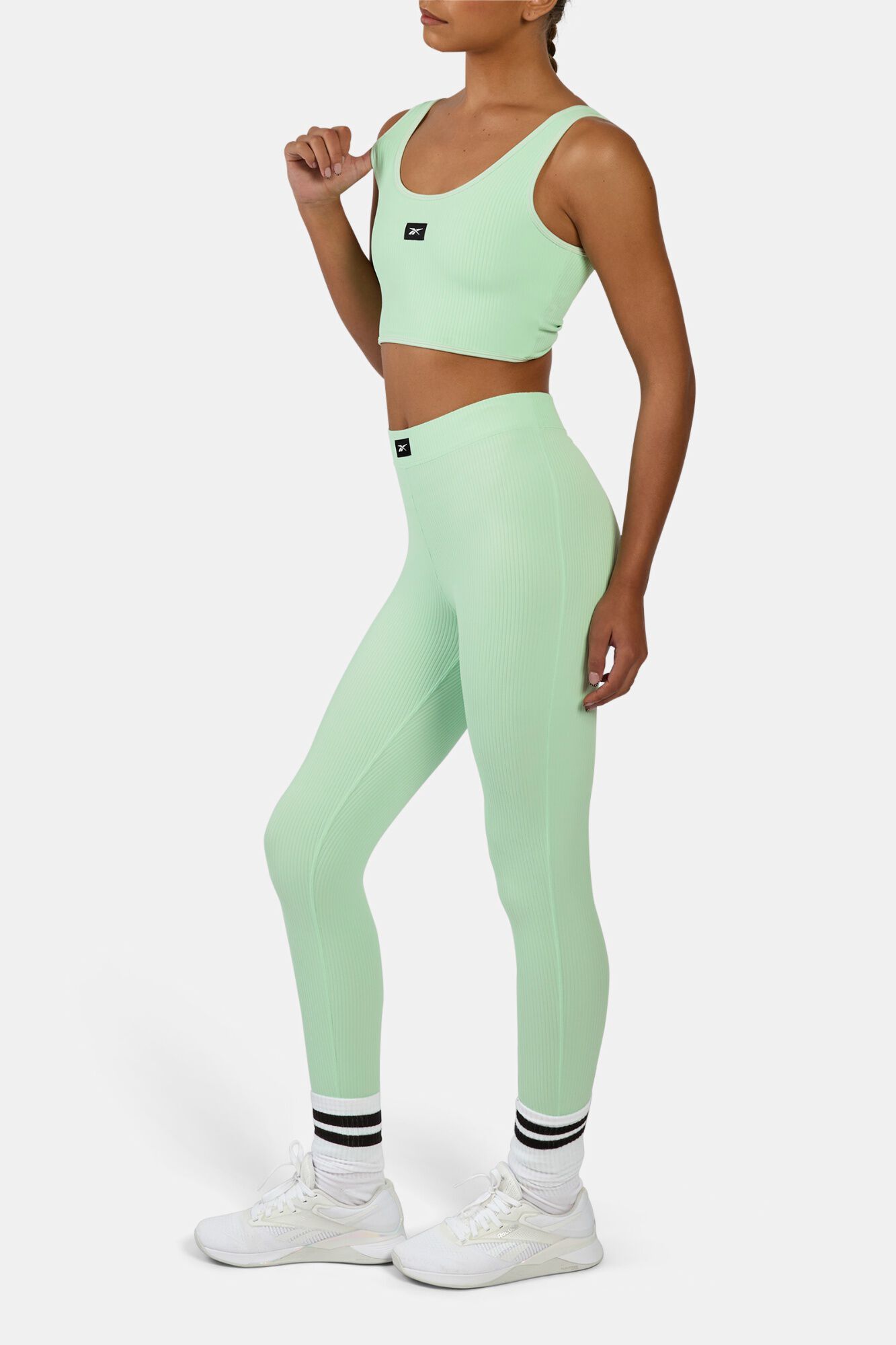 Reebok Sujetador acanalado multi posici&oacute;n verde