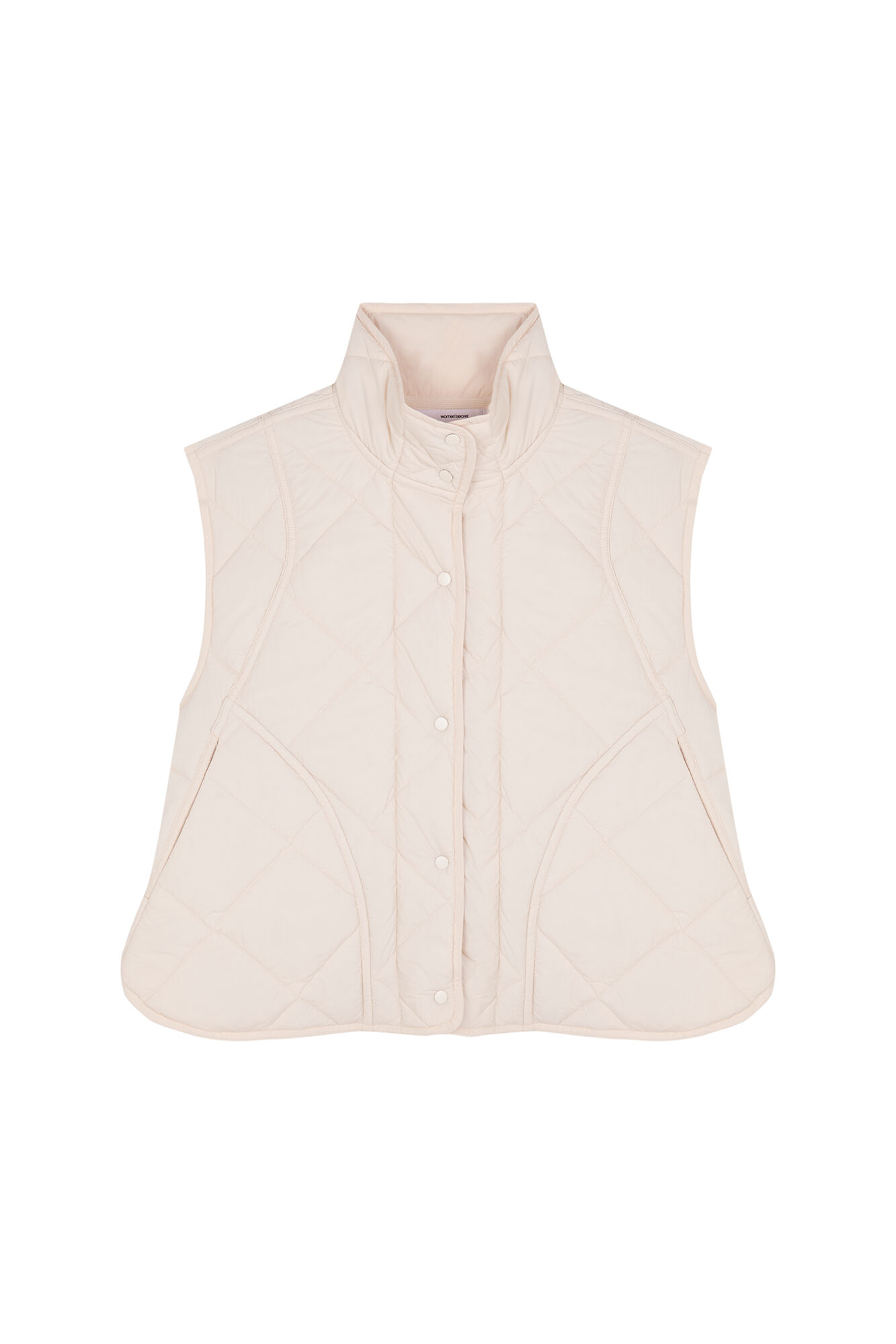 Women'secret Colete acolchoado branco bege