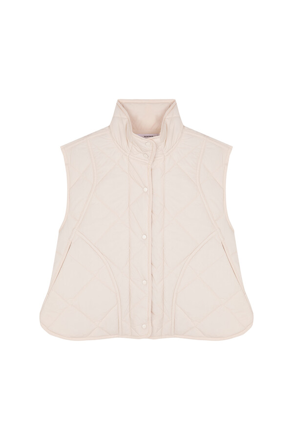 Women'secret Colete acolchoado branco bege