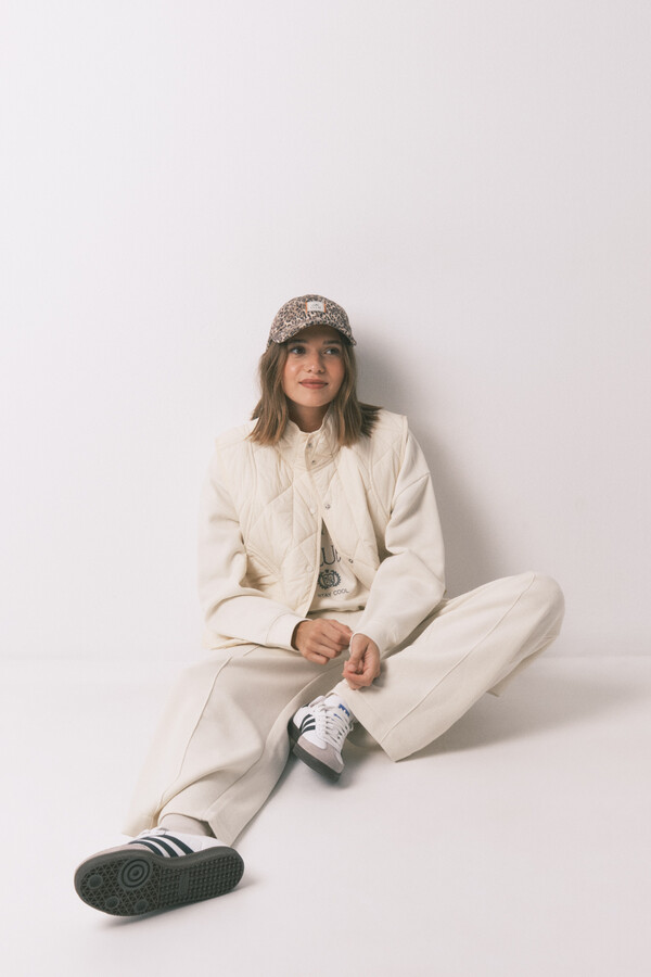 Women'secret Colete acolchoado branco bege