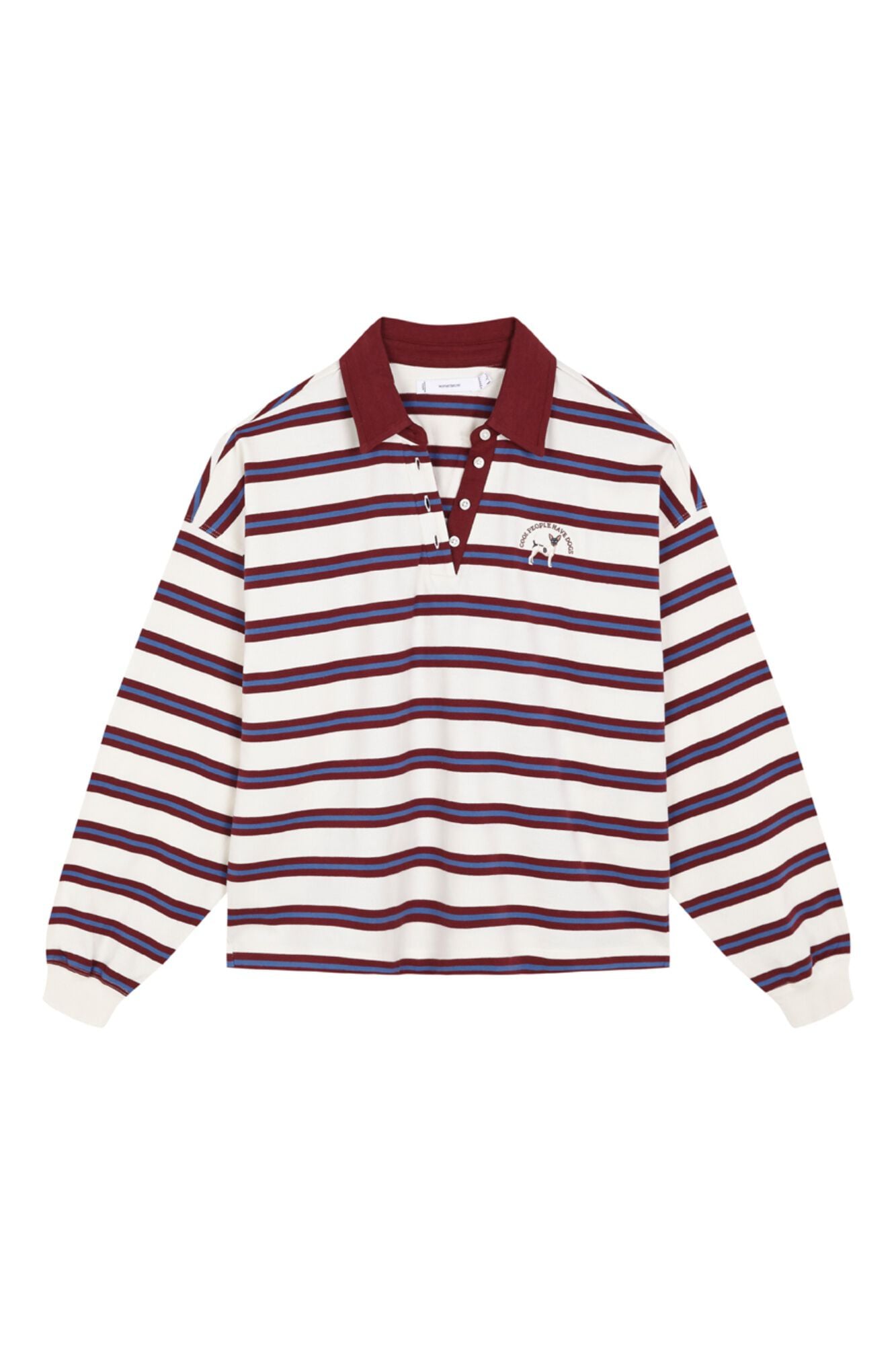 Women'secret Polo de riscas branco e gren&aacute; estampado