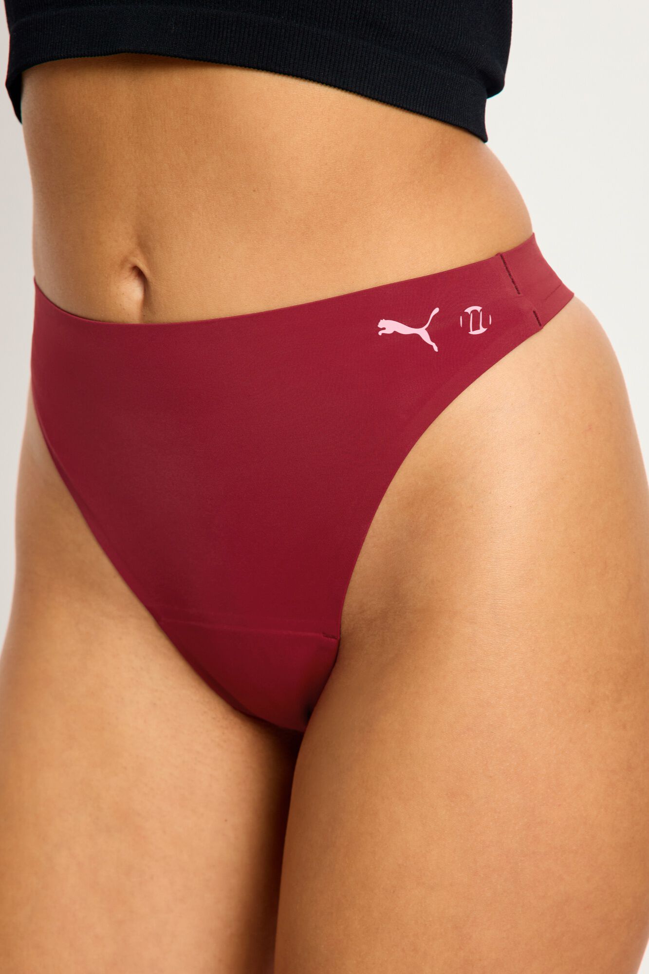 Modibodi Tanga menstrual sem costura fluxo moderado Puma vermelho vermelho