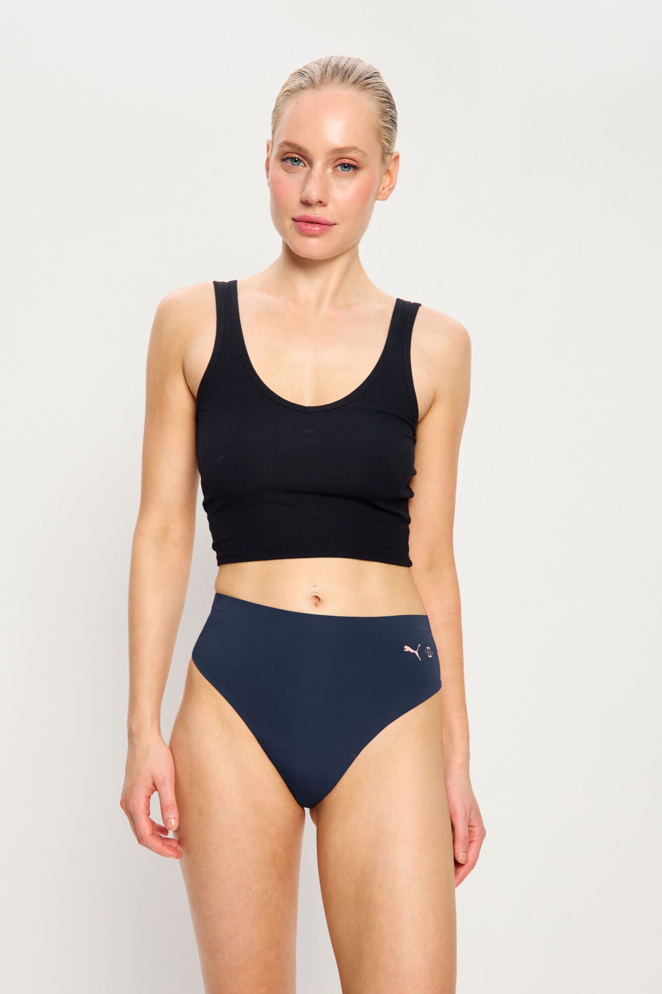 Modibodi Puma Cueca Menstrual Brasileira Sem Costura Fluxo Abundante Blue azul