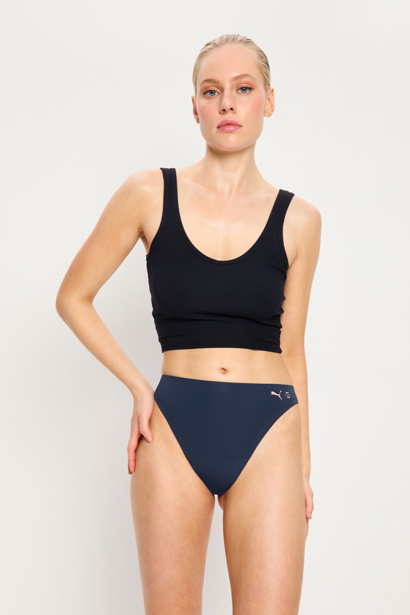 Modibodi Tanga menstrual sem costura fluxo moderado azul azul